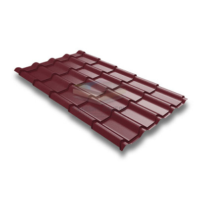 Металлочерепица Камея 0.45 RAL3005 Полиэстер