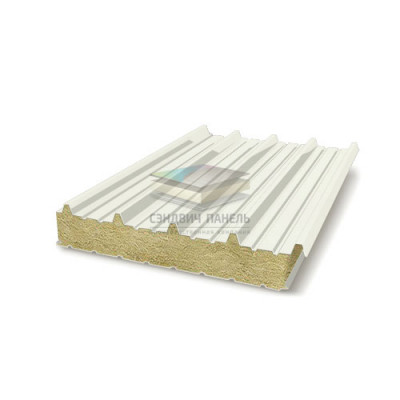 Кровельные сэндвич-панели минеральная вата, ширина 1200 мм, толщина 10 мм, RAL9003